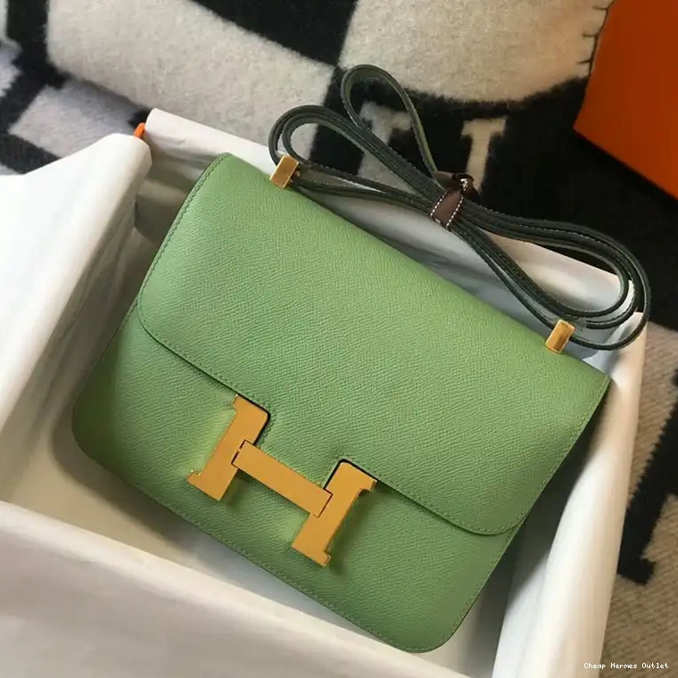 Hardware In Gold Mint Leather Hermes Bag Green Constance Epsom 0509